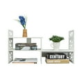 thumbnail image 1 of Veryke Expandable Desktop Bookcase, Openwork Desktop Bookshelf, White, 1 of 7