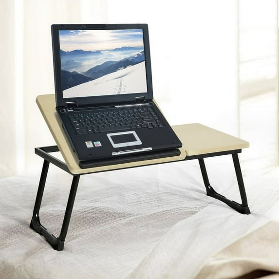 Veryke Foldable Laptop Desk, Adjustable Portable Mini Table - Black