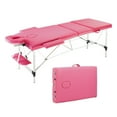 thumbnail image 1 of Veryke Folding Massage Table, Professional Massage Bed 3 Fold Lash Bed, Wide Height Adjustable 3 Folding Spa Bed Facial Cradle Salon Bed for Bodybuilding Tattoo, Pink, 1 of 7