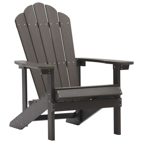 Veryke Folding Wood Adirondack Chair, Weather Resistant Outdoor Seating for Patio Deck Garden, Backyard & Lawn Furniture - Brown