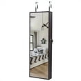thumbnail image 1 of Veryke 3-Layer LED Full Wall Mounted Mirror Cabinets, Brush Holders with Inner Mirror - Dark Brown, 1 of 3