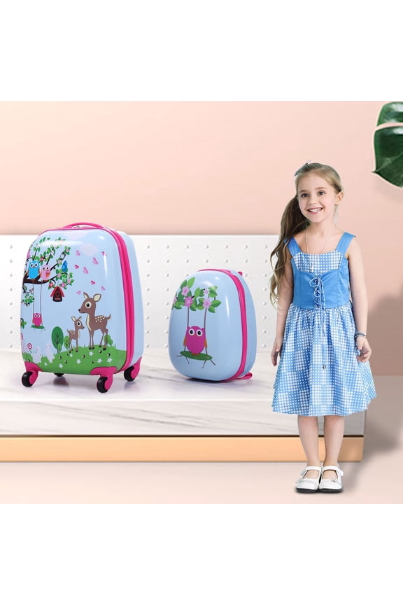 Veryke Kids 2Pcs Kids Suitcases and Luggage, Suitcase for Boys/ Girls, Rolling Suitcase for Kids, Kids Carry-on Luggage Set with Spinner Wheels, Girls Hard Shell Travel Suitcase