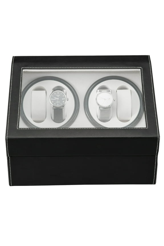 Leather Watch Winder Storage Case, Auto Display Box Automatic Rotation