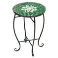 thumbnail image 1 of Veryke Outdoor Round Bistro Side Table with Green Flowers Mosaic Glass Top for Patio Porch Beach, 1 of 7