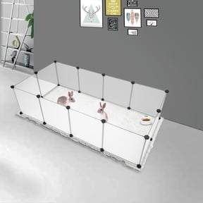 Resenkos Portable Plastic Pet Playpen Yard Fence for Small Animals Rabbit Puppy Cats