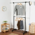 thumbnail image 1 of Veryke Rolling Garment Rack, Extendable Clothes Rack, Adjustable Metal Single-Bar Rolling Clothes Organizer, Silver, 1 of 6