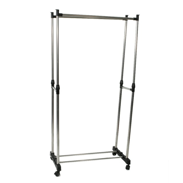 Veryke Stainless Steel Garment Racks for Clothes, Adjustable Rolling Garment Organizer Rack