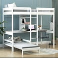 thumbnail image 1 of Veryke Twin Over Full Wood Folding Loft Bunk Bed with Corner Desk, Convertible to Square Seat, 1 of 7