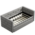 thumbnail image 1 of Veryke Twin Size Fabric Upholstered Sofa Daybed with Trundle, Gray, 1 of 12