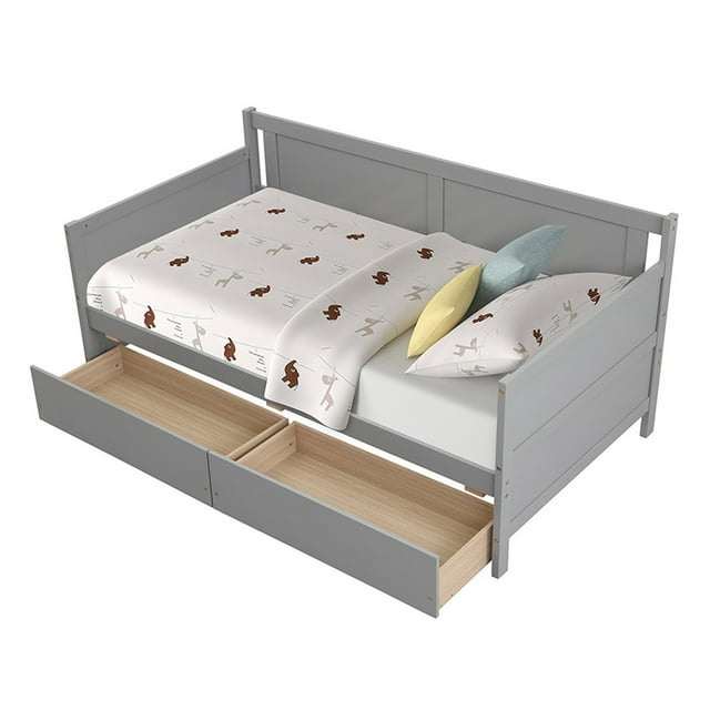 Veryke Twin size Daybed Frame with Storage Drawers Multiple Finishes