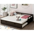 thumbnail image 1 of Veryke Wooden Extending Daybed with Trundle - Espresso, 1 of 8