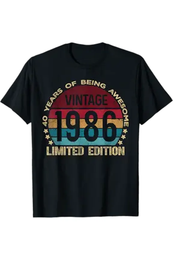 Vesco 40 Year Old Gifts Vintage 1986 Edition 40th Birthday T-Shirt