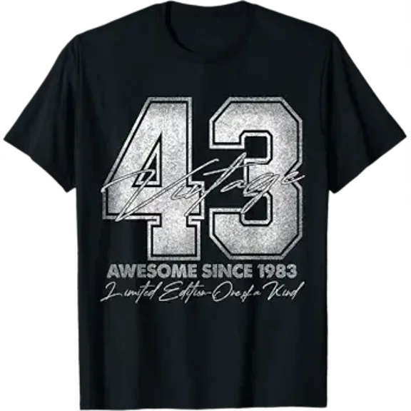 Vesco 43 Year Old Gifts Vintage 1983 Edition 43rd Birthday T-Shirt