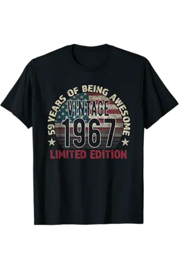 Vesco 59th Birthday Gift Men Vintage Born 1967 Turning 59 Year Old T-Shirt