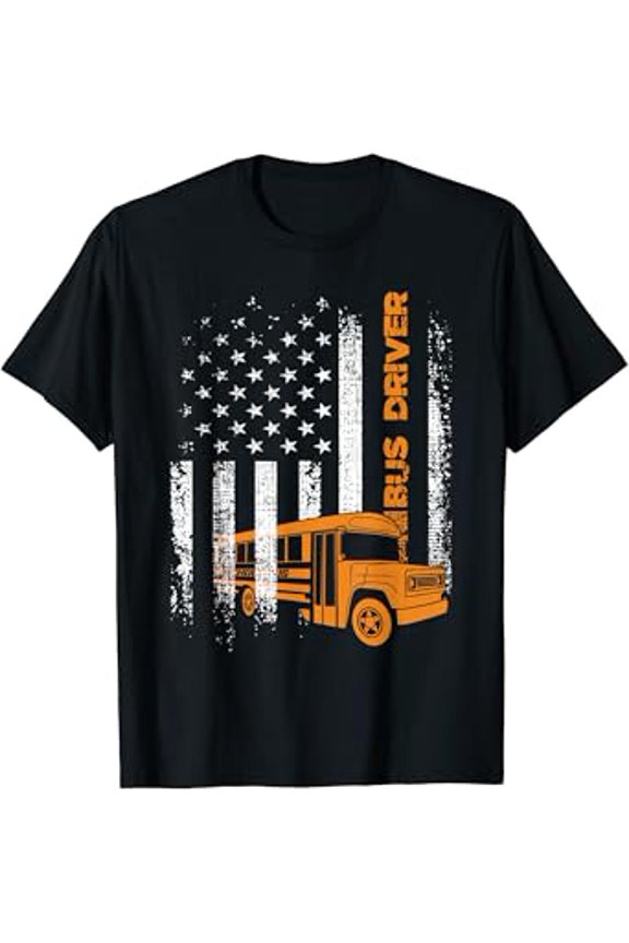 Vesco Bus Driver USA Flag T-Shirt
