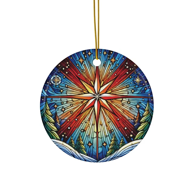 Vesco Ceramic Christmas Ornament - Radiant Star of Bethlehem with ...