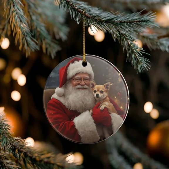 Vesco Chihuahua Collectible Ceramic Christmas, Holiday Ornament, 1PC