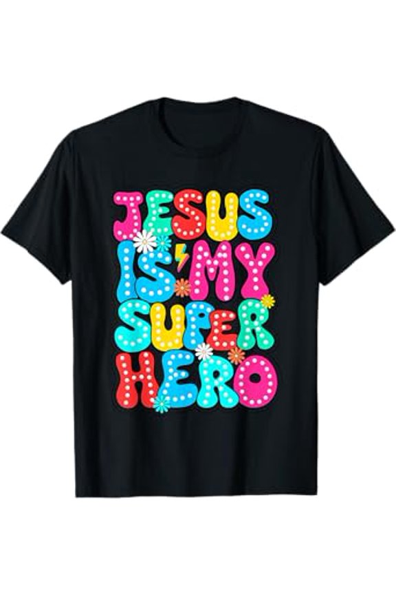 Vesco Christian God Jesus Is My Superhero Religious T-Shirt
