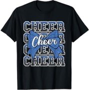 Vesco Coquette Cheer Bow Sport Cheerleader Cheerleading Blue T-Shirt