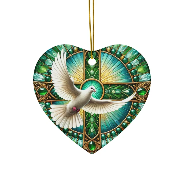 Vesco Dove and Stained Glass Cross with Green and Gold Details ...