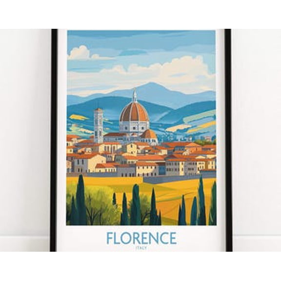 Vesco Florence Print Italy Wall Hanging Florence Decor Housewarmi, 24x36 UNFFRAMED