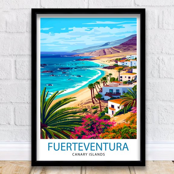 Vesco Fuerteventura Travel Print Wall Decor Wall Art Art Print, 24x36 UNFFRAMED