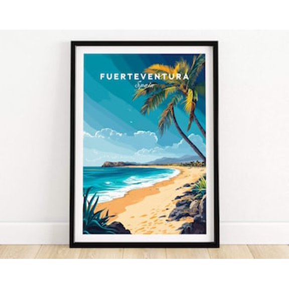 Vesco Fuerteventura Wall Art Fuerteventura Art Print Travel Print, 12x18 UNFFRAMED