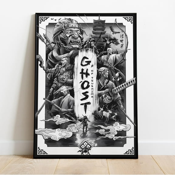 Vesco Ghost Of Tsushima Poster, Frameless Wall Art & Print, Jin Sakai Poster, Samurai Wall Art, UNFRAMED-16x24