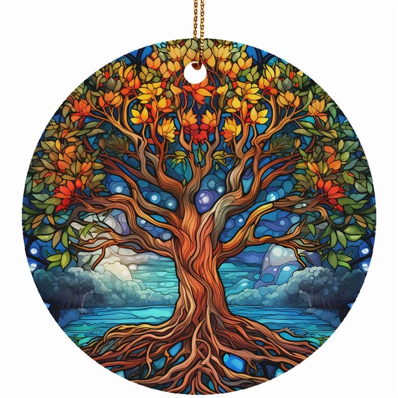 Vesco Healing Tree Of Life Christmas Ornament Stained Glass Colors Gift ...