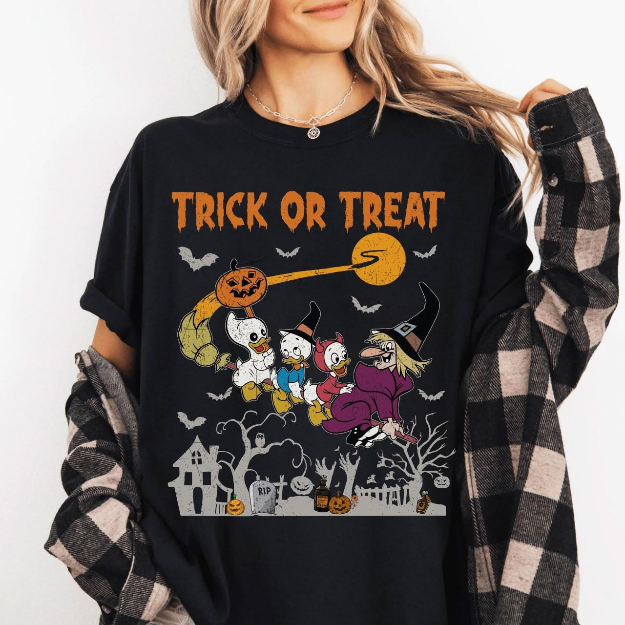Vesco Hot Trending Tee With Duck Tales Trick Or Treat T-Shirt, Huey ...