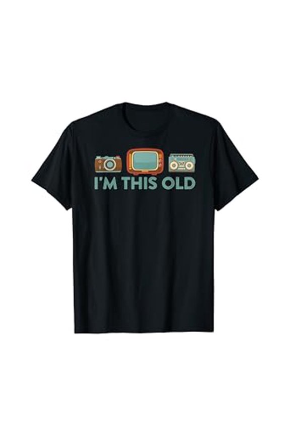 Vesco I'm This Old Retro Vintage TV Boom Box Camera Baby Boomer T-Shirt