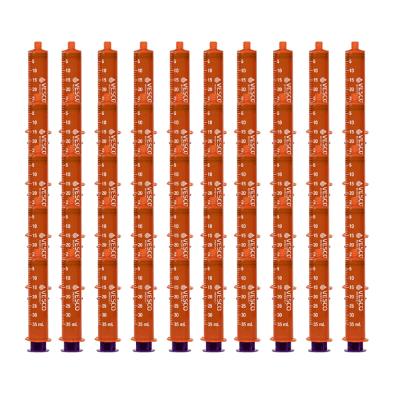 Vesco Medical ENFit Amber Syringes 35ml - Pack of 50