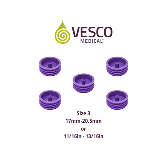Vesco Medical ENFit Medicine Bottle Adapters - Size 3 (17mm-20.5mm) - Pack of 5