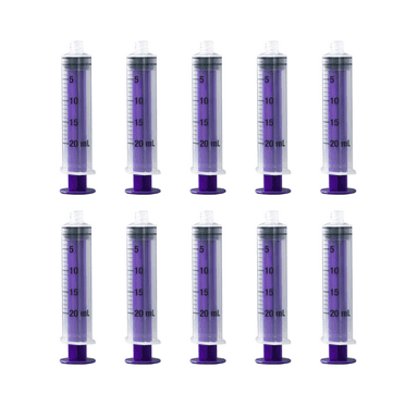 Vesco Medical ENFit Standard Tip Syringes, 20ml (Pack of 10)