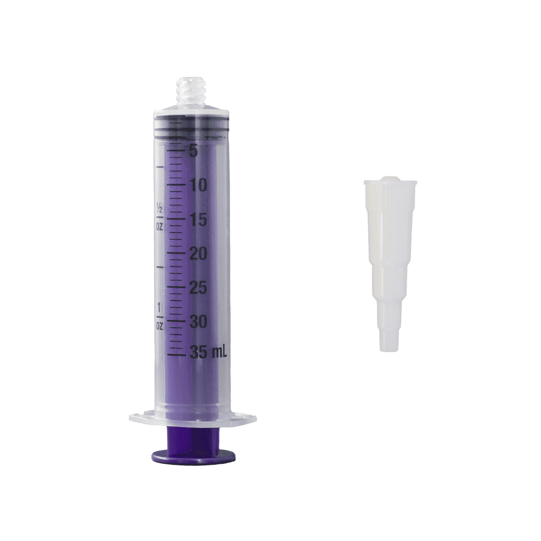 Vesco Medical ENFit Syringe 35ml with ENFit Transition Connector Tips - (Pack of 30)