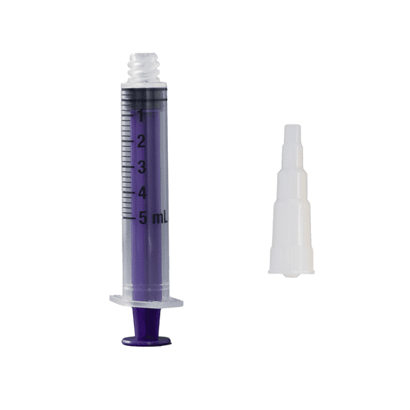 Vesco Medical ENFit Syringe 5ml with ENFit Transition Connector Tips - Pack of 10