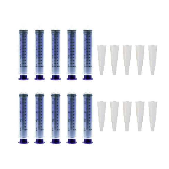 Vesco Medical ENFit Syringe 60ml with ENFit Transition Connector Tips - (Pack of 10)