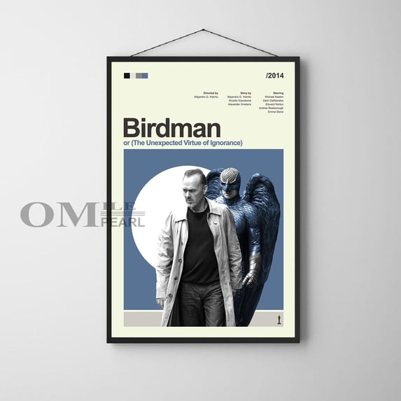 Vesco Mid Century Modern Birdman Movie Poster, Retro Movie Print ...
