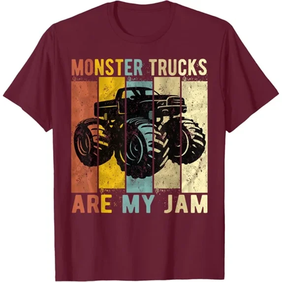Vesco Monster Trucks Are My Jam Retro Truck Lover Unisex T-Shirt