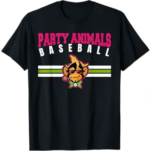 Vesco Party Animals Baseball Retro Monkey Sunglasses T-Shirt