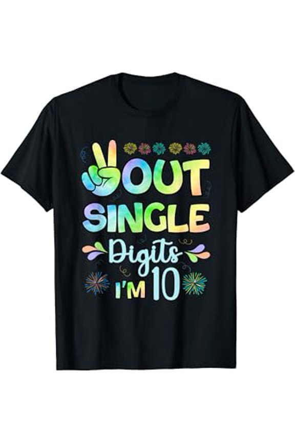 Vesco Peace Out Single Digits I'm 10 kids T-Shirt