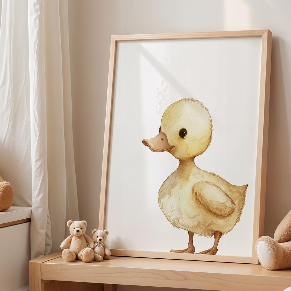 Vesco Playroom Ideas Duckling Nursery Wall Art Farm Animal Baby Print ...