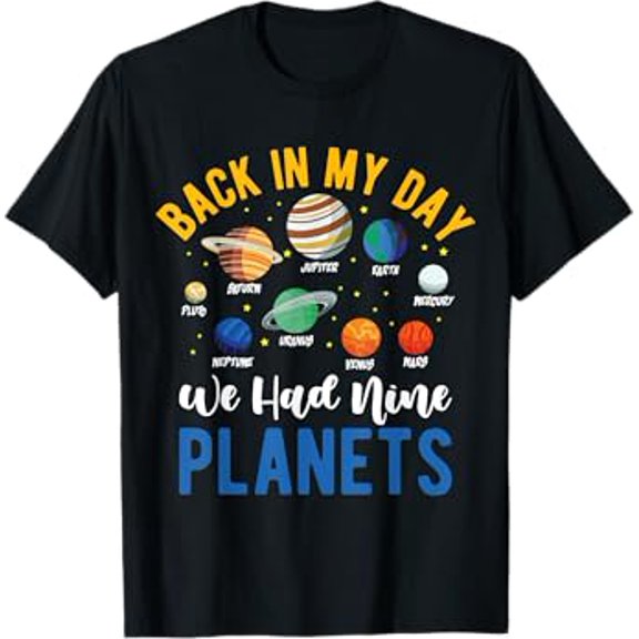 Vesco Pluto Nine Planets Astronomy Telescope Cosmology T-Shirt