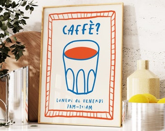 Vesco Retro Caffe Art Print, Italian Coffee Print, Espresso Coffe, 8x12 ...