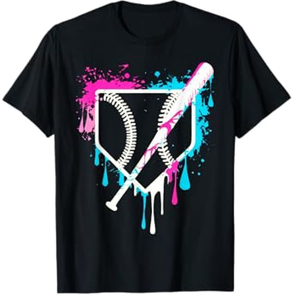 Vesco Sport Team Cool Baseball Home Plate Drip With Sprinkles Drip T-Shirt