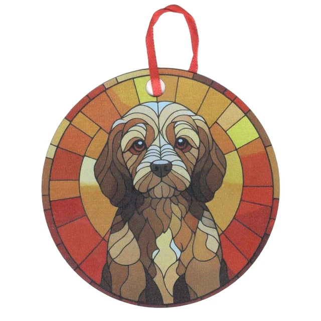 Vesco Toy Cockapoo Tan and Brown Sitting 2 Ceramic Dog Ornament, 1PC ...