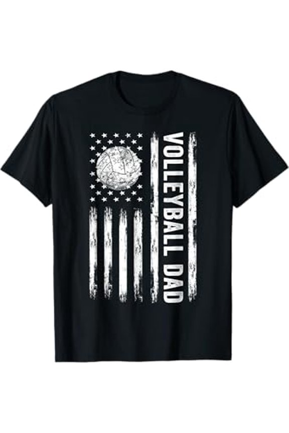 Vesco USA Flag Volleyball Dad T-Shirt