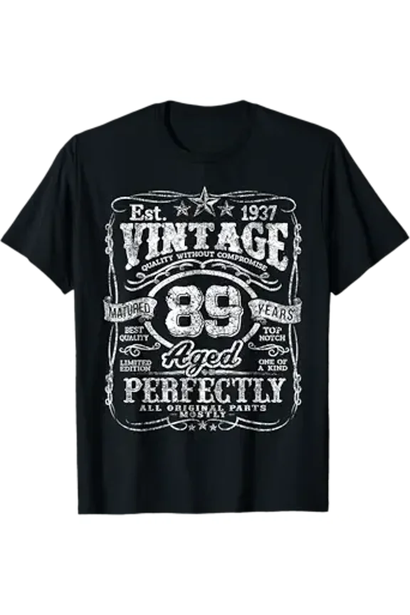 Vesco Vintage 1937 Edition Shirt 89 Year Old 89th Birthday T-Shirt