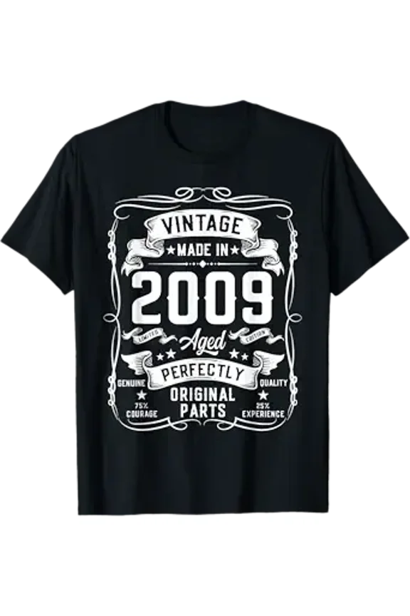 Vesco Vintage 2009 17yr 17th Birthday Gifts for Boys 17 Years Old T-Shirt