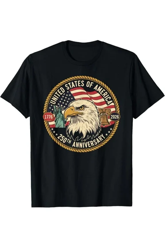 Vesco Vintage Eagle USA Flag 250 Years Anniversary T-Shirt